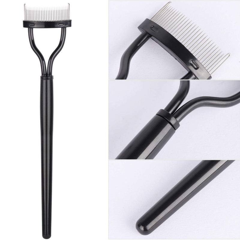 [Australia] - 4 Pcs Curved Eyelash Comb Mascara Separator Metal Teeth Lash Curler Eyebrow Definer Makeup Grooming Brush 