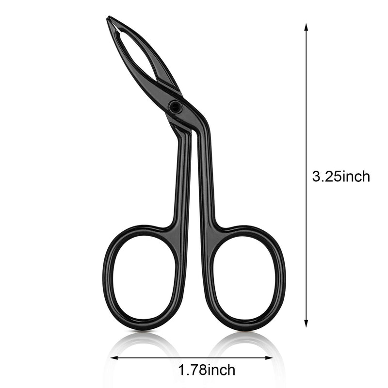 [Australia] - 3 Packs Eyebrow Tweezers, Scissors Shaped Eyebrow Straight Tip Tweezers Clip, Flat Tip Tweezers Hair Plucker, Straight Tip Hairgripping Eyebrow (Black Plated) Black Plated 