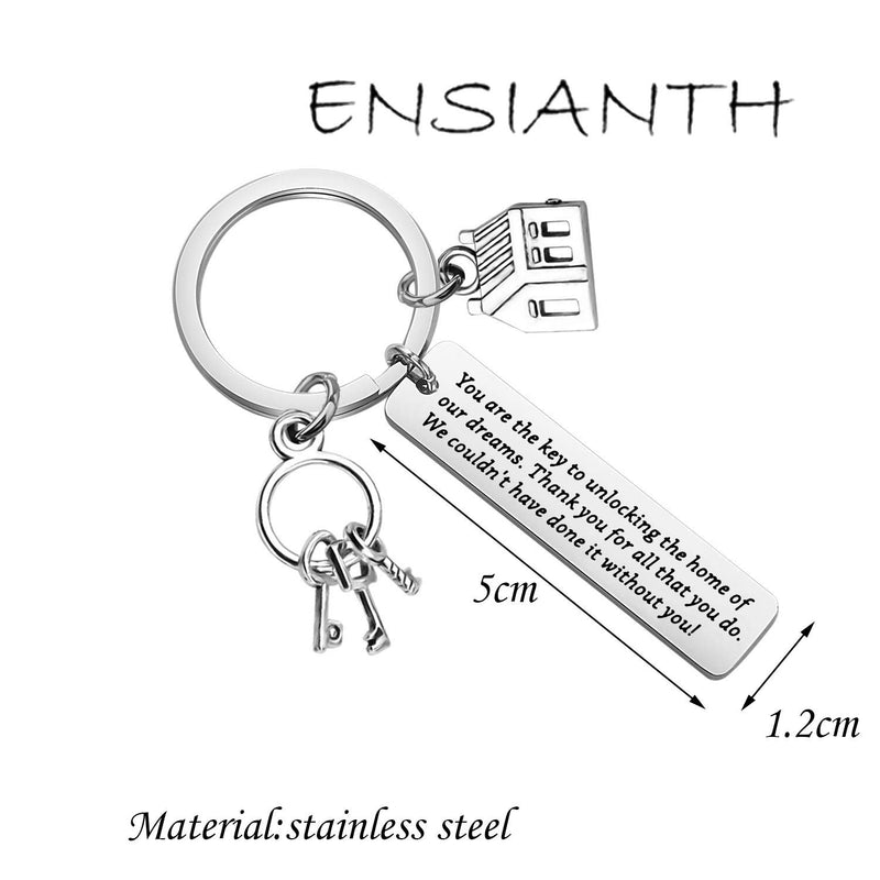 [Australia] - ENSIANTH Realtor Keychain Thank You Realtor Keychain Real Estate Agent Gift Buying and Selling Keychain Realtor bar Key 