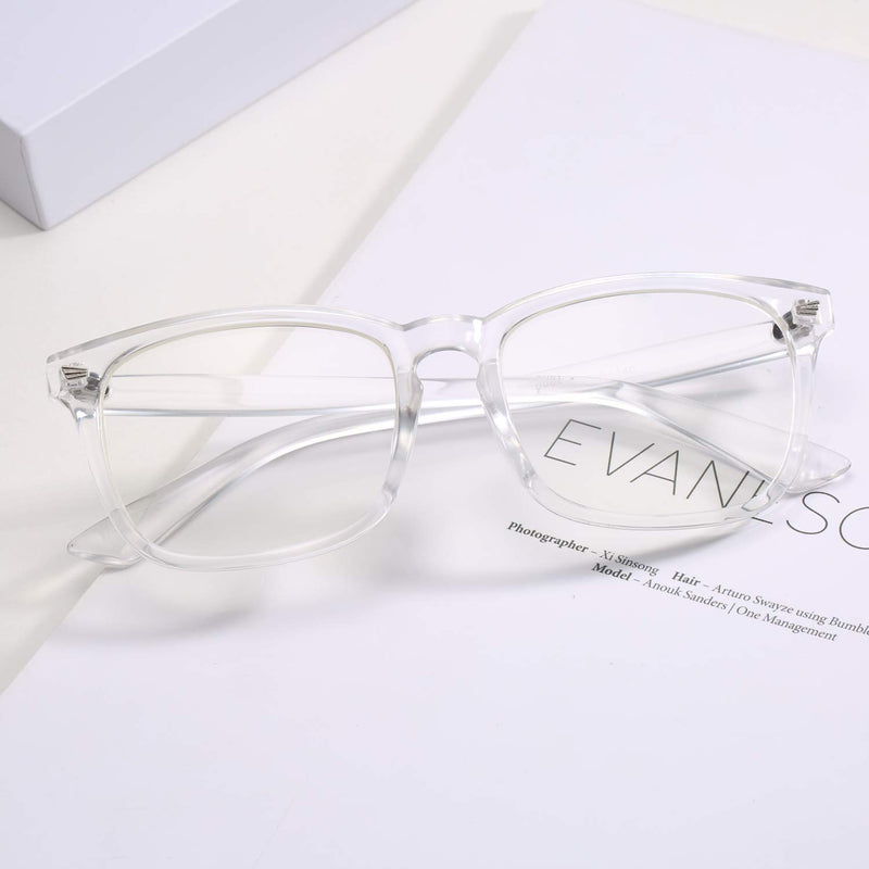 [Australia] - Pro Acme Non-prescription Glasses Frame Clear Lens Eyeglasses A1 Transparent 52 Millimeters 