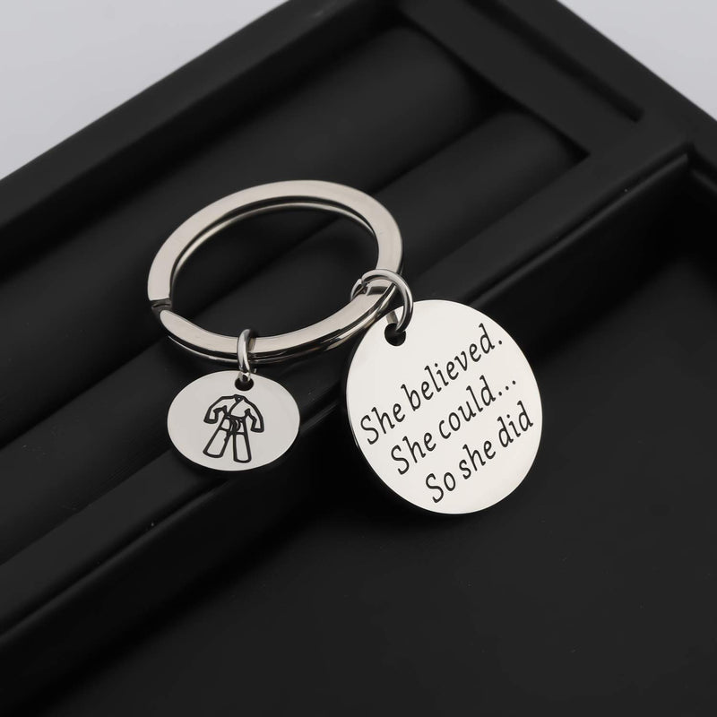 [Australia] - ENSIANTH Martial Arts Keychain She Believed She Could So She Did Keychain Martial Arts Teacher Inspire Gift Martial Arts Karate Gift Martial Arts Key 