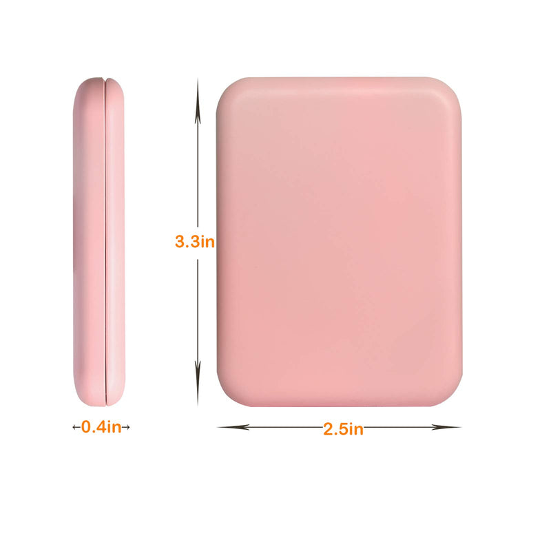 [Australia] - Kintion Pocket Mirror,1X/3X Magnification LED Compact Travel Makeup Mirror,Compact Mirror with Light,Purse Mirror ,Distortion Free,Portable,Folding,Handheld,Small Lighted Compact Mirror for Gift,Pink Pink 