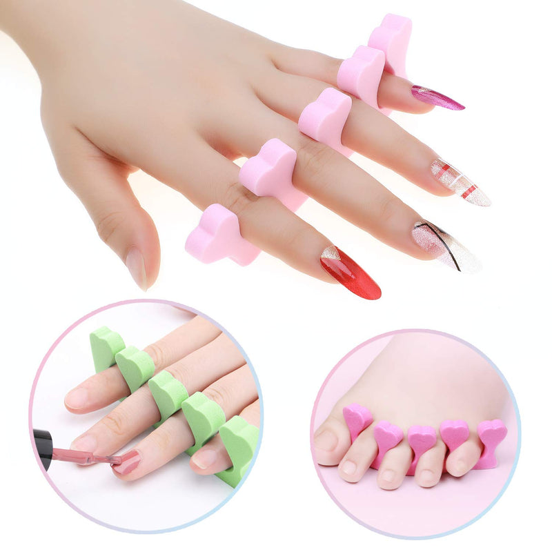 [Australia] - 6 Pairs Toe Separators Finger Spreader Set,MWOOT Soft Sponge Finger Toe Divider Spacer Cushions Nail Art Manicure Tools for Gel Polish Coating Painting Pedicure 