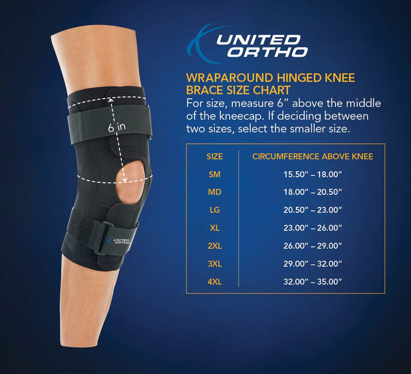 [Australia] - United Ortho - USA-35009 Wraparound Hinged Knee Brace, XXL, Black 
