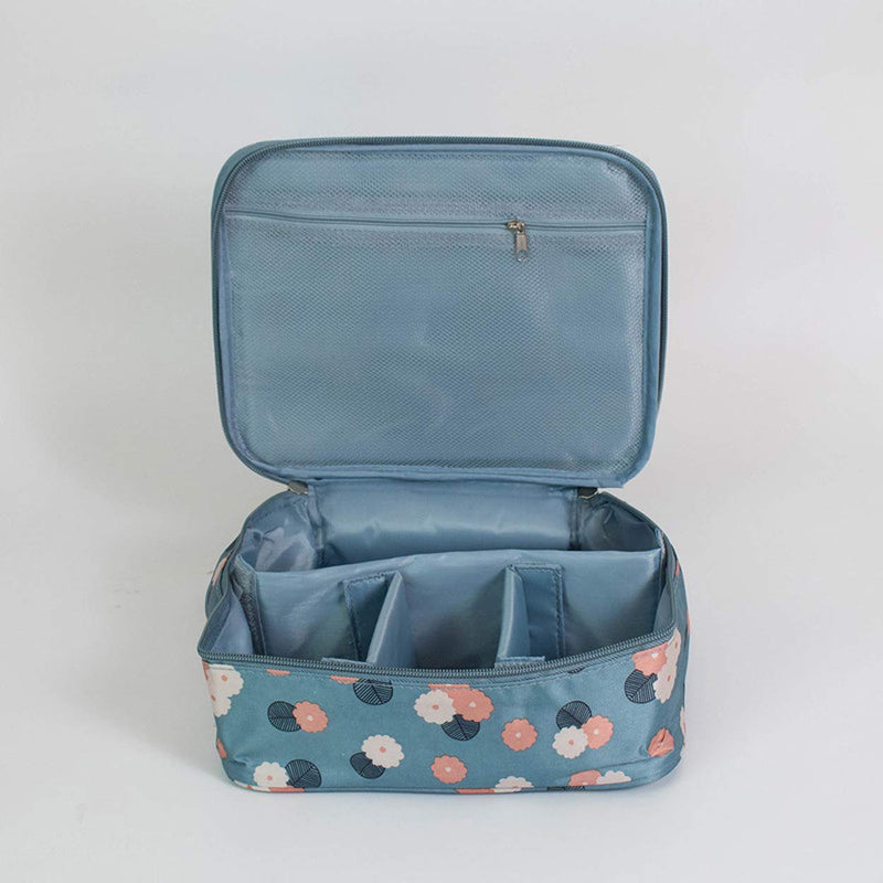 [Australia] - Portable Travel Makeup Cosmetic Bags Organizer Multifunction Case Toiletry Bags for Women/A-Blue Daisy A-Blue Daisy 