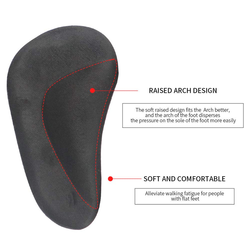 [Australia] - Arch Support Shoe Inserts for Women,Arch Support Insoles for Flat Feet Plantar Fasciitis Relieve Pain 12 Pieces Gel Foot Arch Supports Reusable Arch Pads 2 Black，2 Beige，2 Clear 12 Count (Pack of 1) 