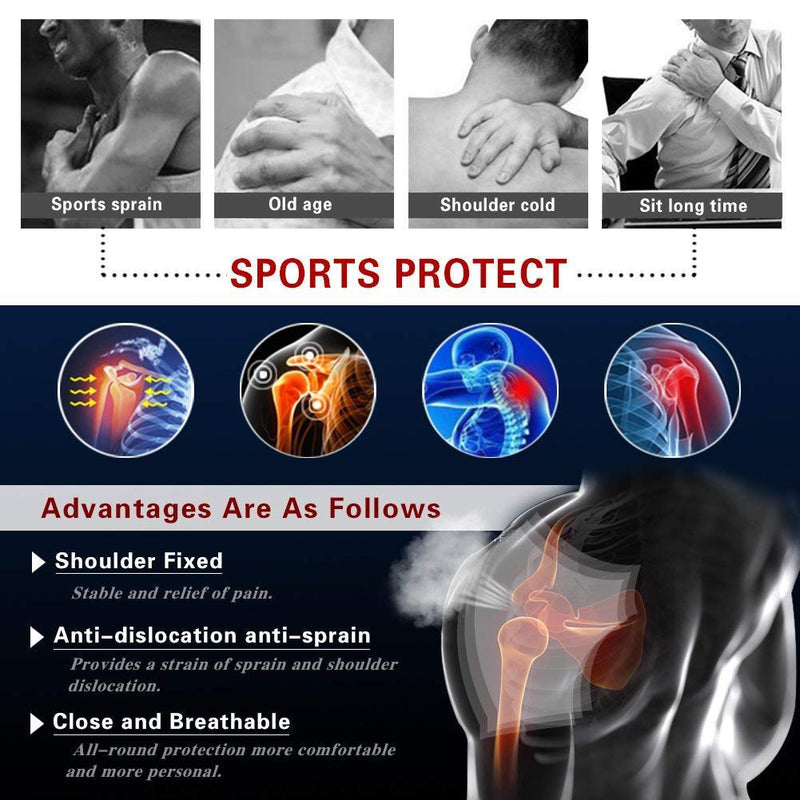 [Australia] - Shoulder Support Brace with Pressure Pad for Men Women, Adjustable Shoulder Brace for Torn Rotator Cuff, Tendonitis, Dislocation, AC Joint, Bursitis, Labrum Tear, Pain, Fits Right or Left Shoulder 