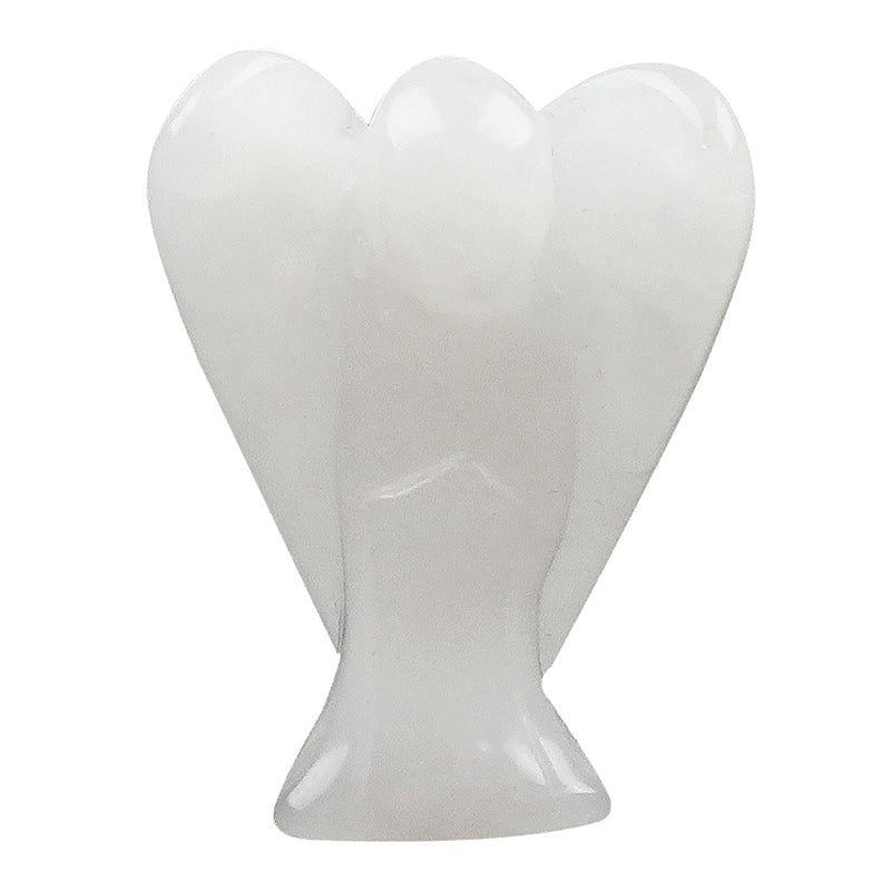 [Australia] - QOPAHI Healing Crystal Angels Lucky Charms Reiki Gifts Spiritual Gifts Pocket Angel Healing Crystals for Women Angel Ornaments for Home Office Bedroom（White） White 