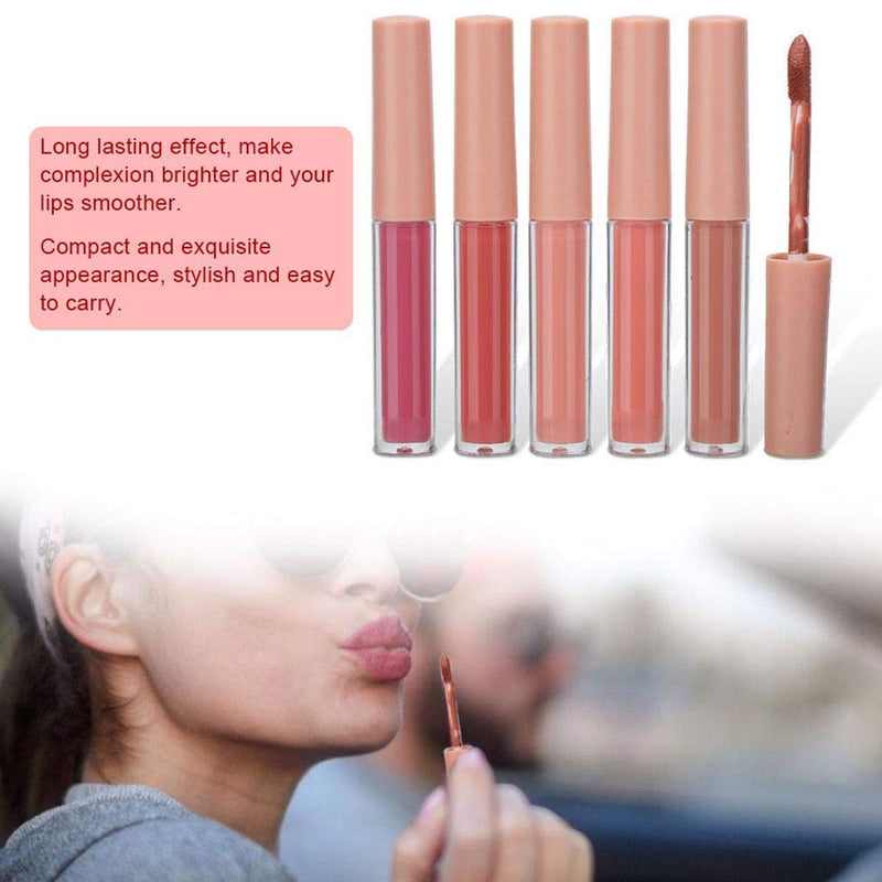 [Australia] - 5Pcs Matte Velvety Liquid Lipstick Matte Liquid Lipgloss Waterproof Lip Gloss Mini Long Lasting Matte Lipstick Lip Gloss Set Makeup Cosmetics(ON A WHLM) ON A WHLM 