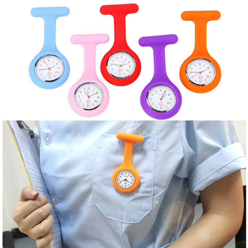 [Australia] - Fob Watches for Nurses, 10 Pcs/Set Clip on Nurse Watches for Women Men, Unisex Portable Silicone Clip-on Quartz Watches with Second Hand for Doctor 