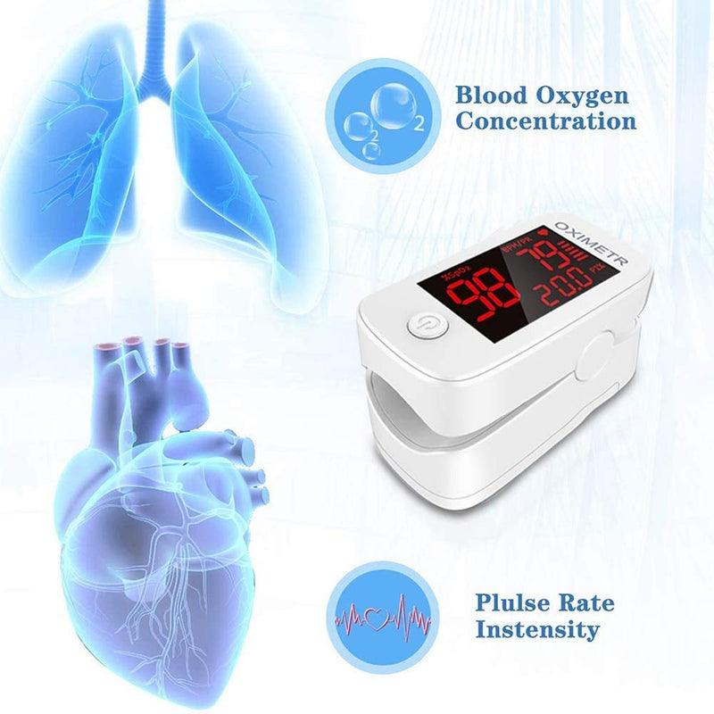 [Australia] - Finger Pulse Oximeter with Led Display Blood Oxygen Saturation Monitor for Adult and Child Family Health Care 