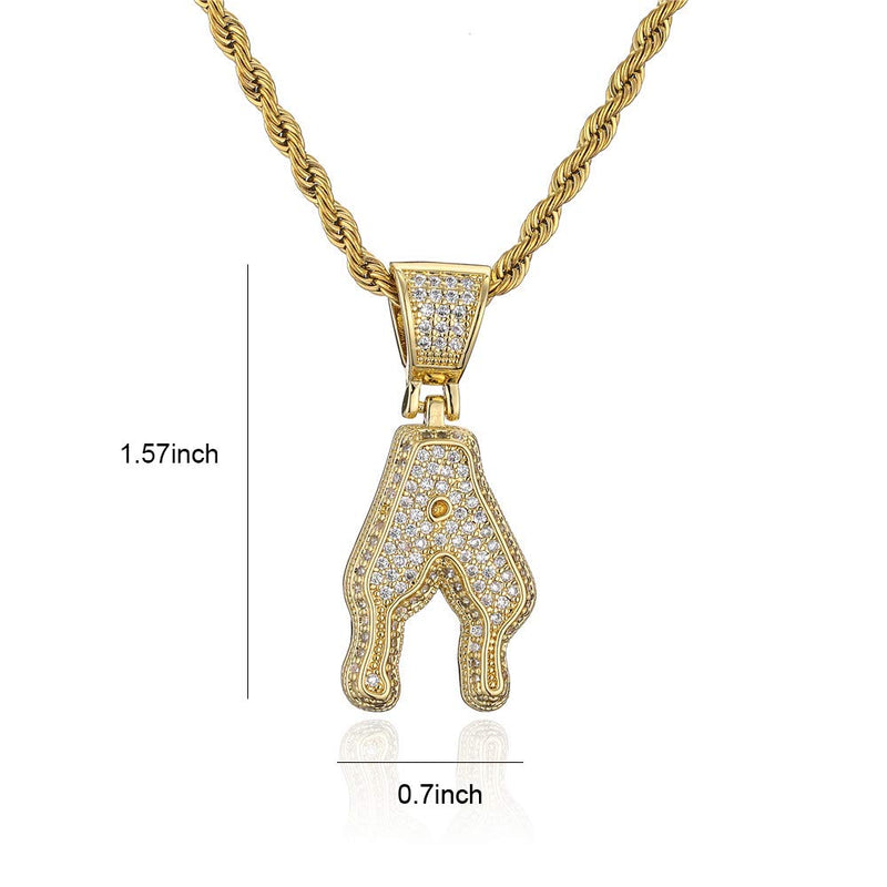 [Australia] - cmoonry Original Design Irregular Initial Necklace 24" Gold Twist Chain 26 Letters Pendant Necklace for Men Women Hip Hop Jewelry Party Gift Gold A 