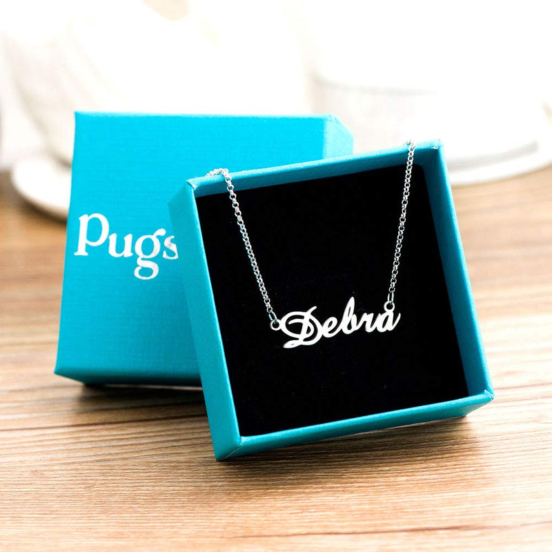 [Australia] - ShinyJewelry Sterling Silver Personalized Name Necklace Custom Made Pendant Gift for Women Girls Debra 