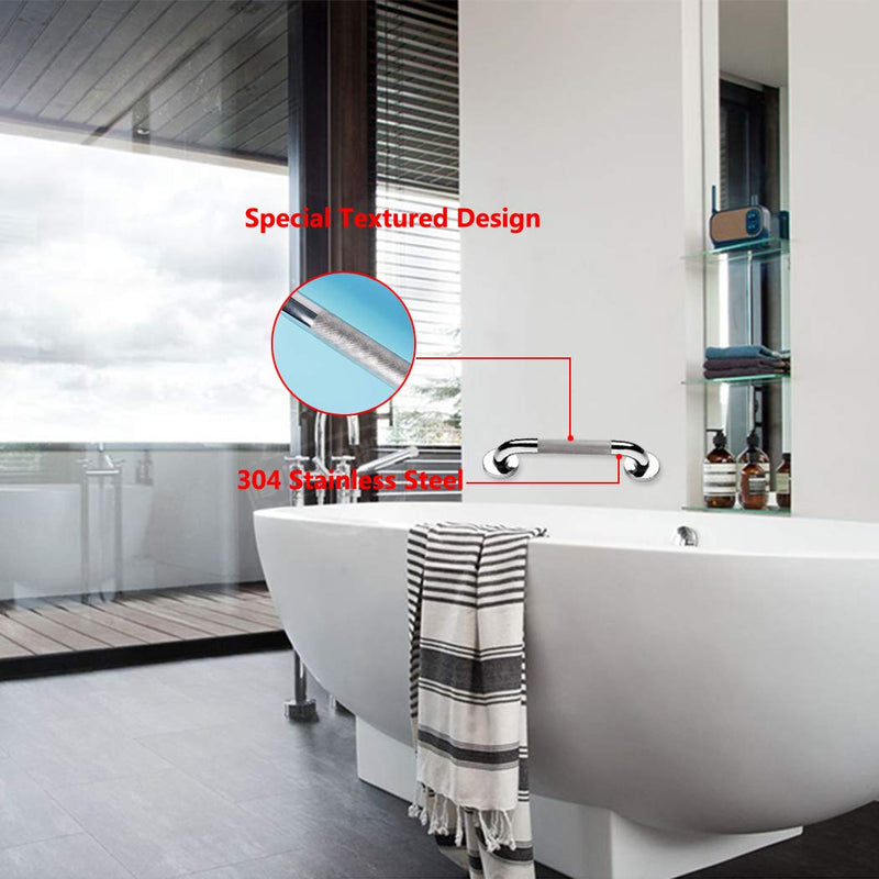 [Australia] - Bathroom Grab Bar HONPHIER® Anti-Slip Grab Rails SUS 304 Stainless Steel Towel Rails Safety Shower Handrails Support Rail, Toilet Grab Handle (12inch/300mm) 