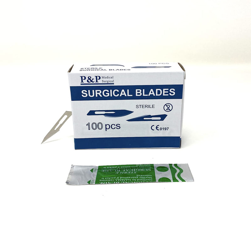 [Australia] - Disposable Surgical Scalpel Blades Sterile High Grade Carbon Steel 2.1% 10xx Individually Foil Wrapped by P&P MEDICAL SURGICAL Size 11 Box of 100 