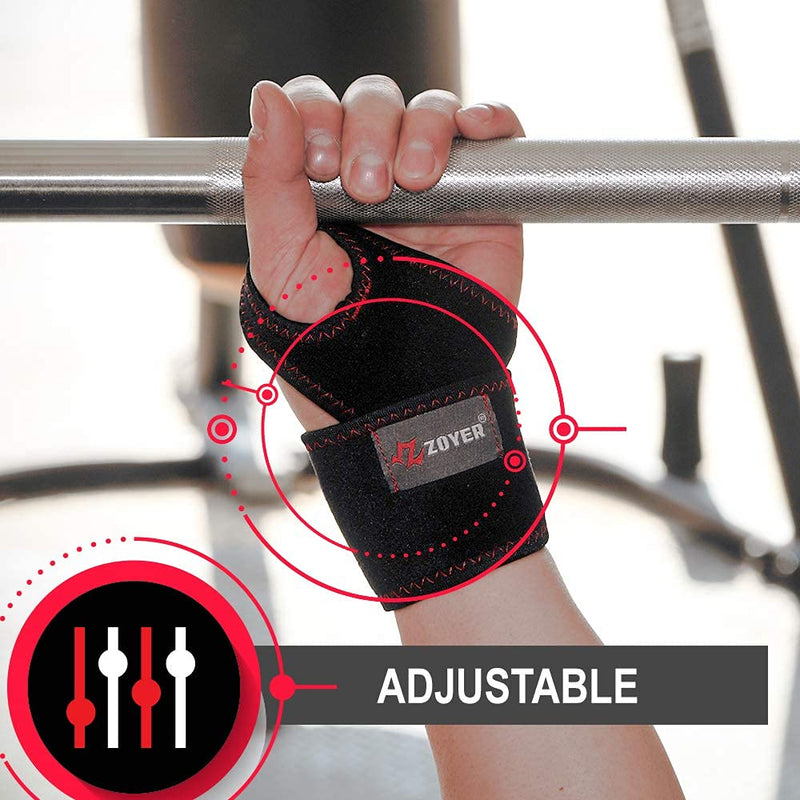 [Australia] - ZOYER USA Performance Wrist Wrap, Reversible Compression Support for Sprains, Carpal Tunnel Syndrome, Wrist Tendonitis, Pain Relief & Injury Recovery, 1 Count (Black) 