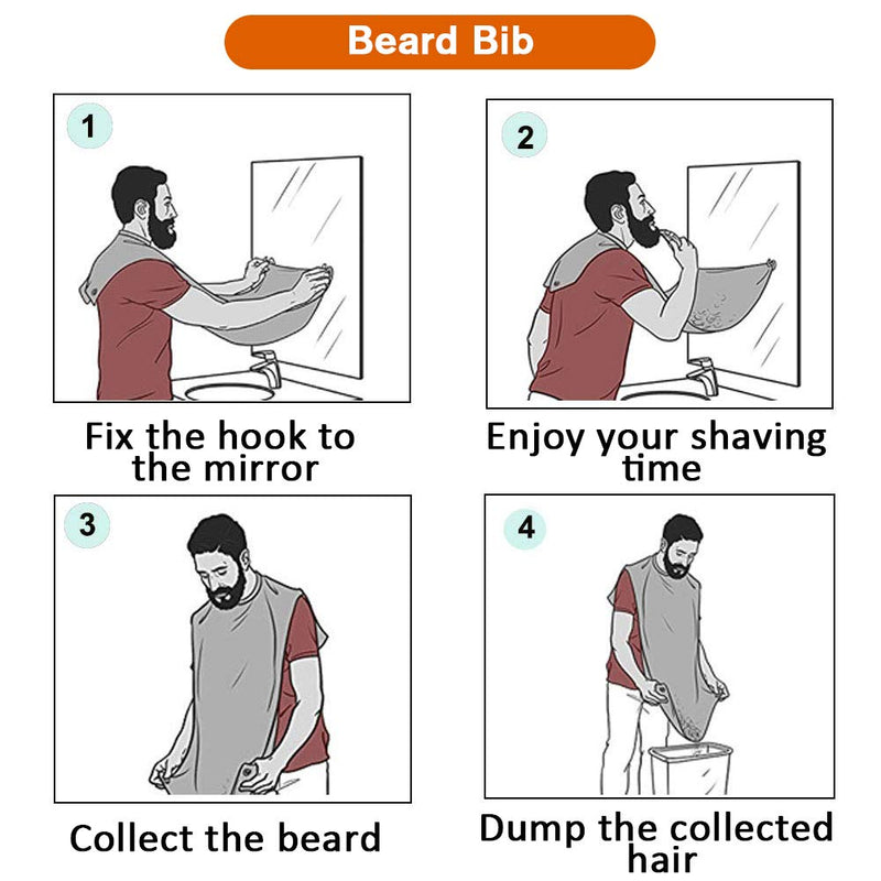 [Australia] - 2Pcs Hair Cutting Cape and Beard Bib, Haircut Cape Hair Catcher for Adults/Kids, Beard Catcher Apron for Shaving and Trimming with 2 Suction Cups 