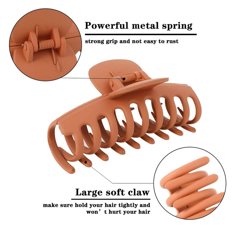 [Australia] - FANTESI 6 PCS Hair Claw Clips Big Claw Clips, Non slip Hair Clip Strong Hold Jaw Clips for Women and Girls Straight, Curly & Wavy Hair (3.6 Inch ) 