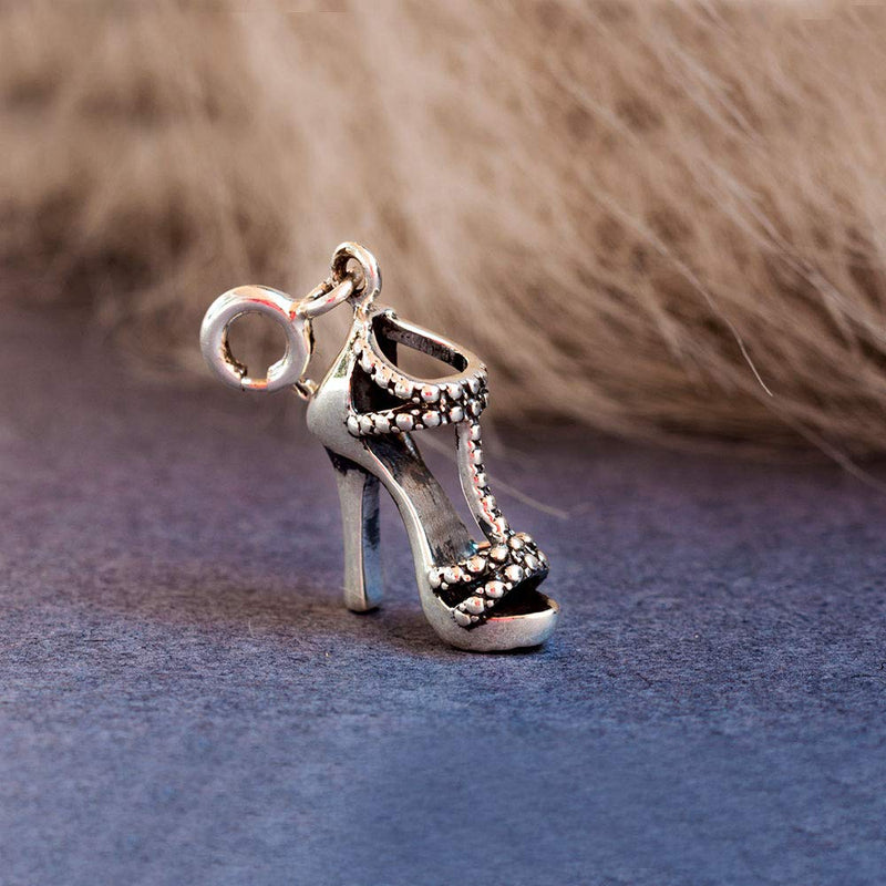 [Australia] - Fourseven 925 Sterling Silver Charm | Strut Your Stuff Stiletto Charm for Bracelet and Necklace 