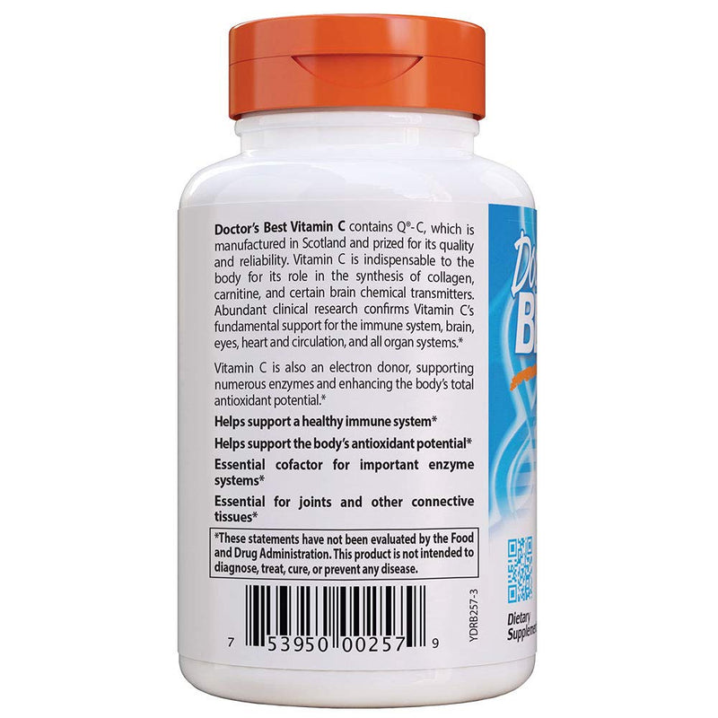 [Australia] - Doctor's Best Vitamin C with QualiC 1000 mg NonGMO Vegan Gluten Free Soy Free Sourced from Scotland Veggie Caps, 120 Count 120 Count (Pack of 1) 