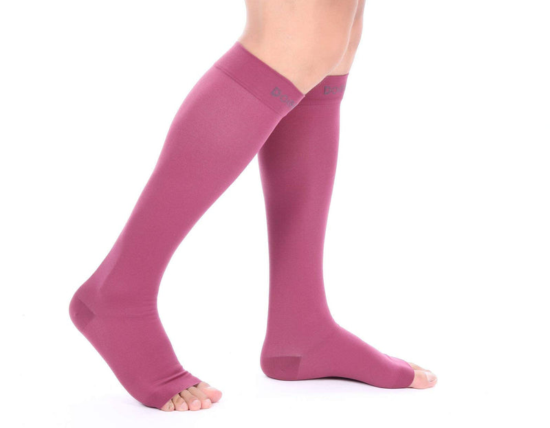 [Australia] - Doc Miller Open Toe Compression Socks 1 Pair 15-20 mmHg Firm Support Maroon X-Large 
