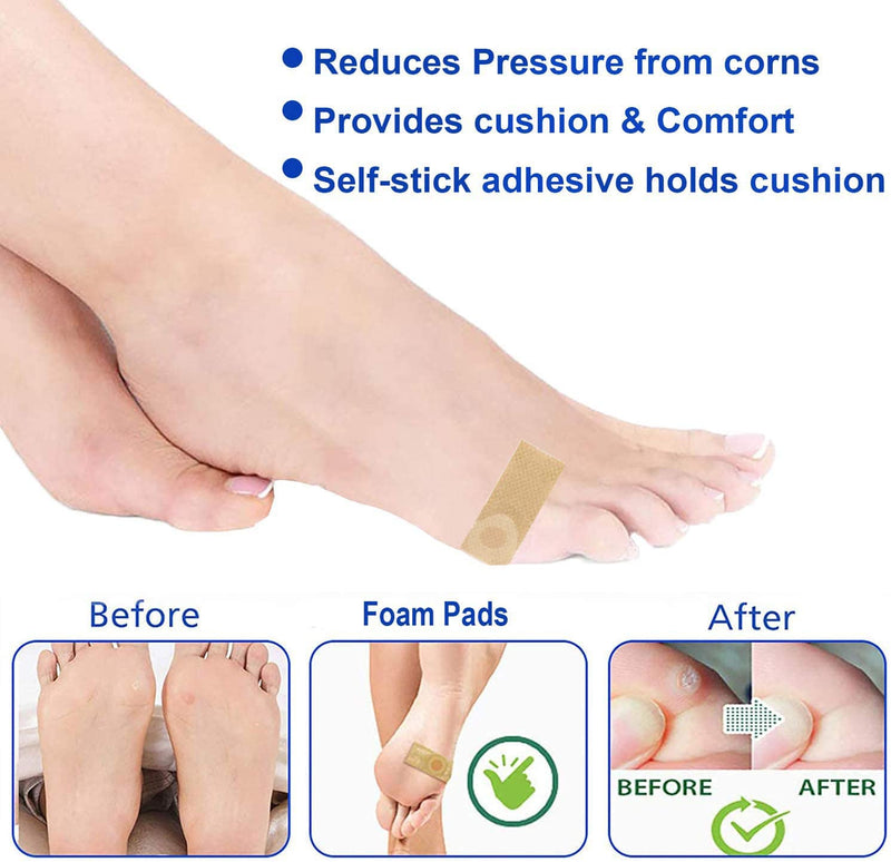 [Australia] - Footsihome 30 Pieces Callus Cushions Corn Pads, Adhesive Oval Shaped Foam Corn Protectos Pads for Feet Waterproof Toe and Foot Protectors for Pain Relief Yellow 