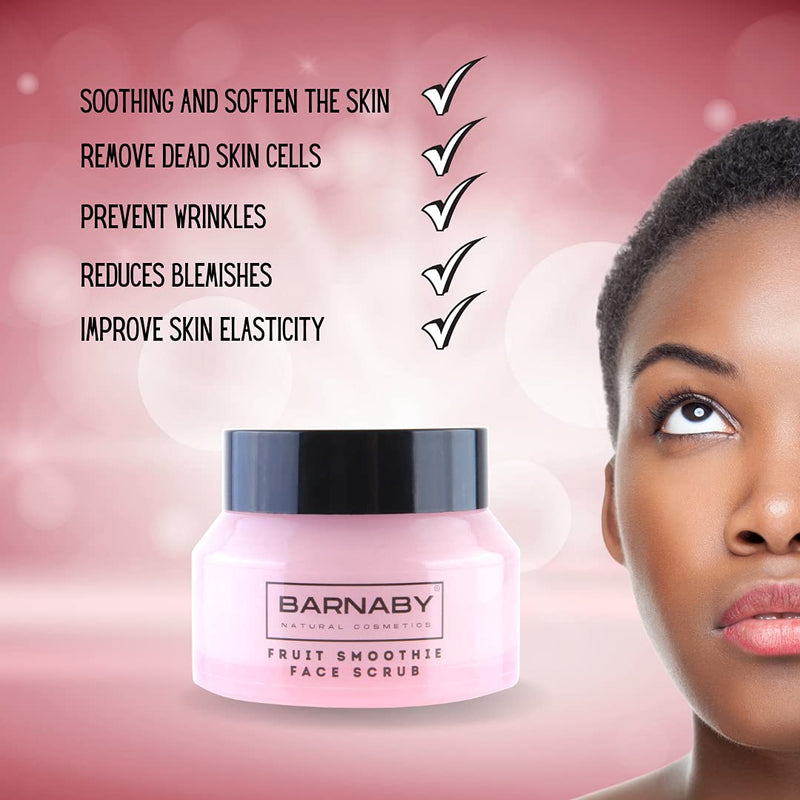 [Australia] - Barnaby Skincare Fruit Smoothie Face Scrub, Natural Exfoliating Skincare, Remove dead skin cells, Blemishes and Spots, with Vitamin C and Strawberry 