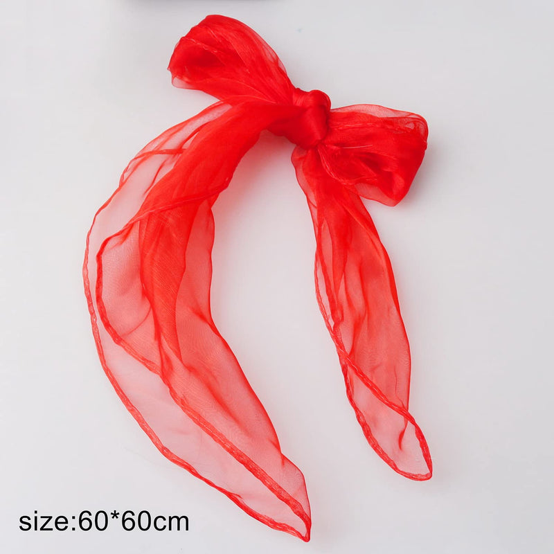 [Australia] - Lanjue 6 Pcs Sensory Scarves, Rainbow Colour Baby Sensory Toys Children Dance Juggling Scarves Silk-like Fabric Square Scarf for Baby Gymnastics Rhythm Movement Magic 