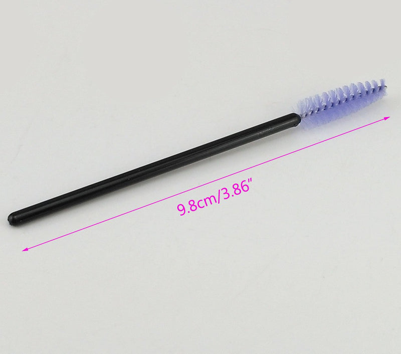 [Australia] - Yueton Pack of 100 Disposable Eyelash Brushes Wands Mascara Applicator (Black+Light Purple) 