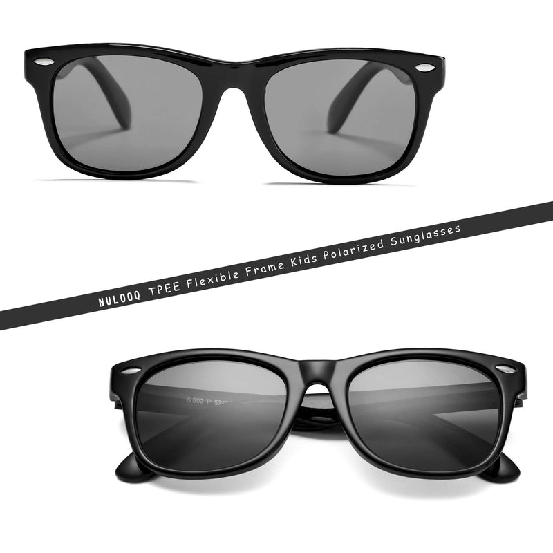 [Australia] - 2 Pack Kids Polarized Sunglasses TPEE Unbreakable Flexible Frame for Boys Girls Age 3-8, 100% UV Protection 2 Pack - (Black + Blue Yellow) 45 Millimeters 