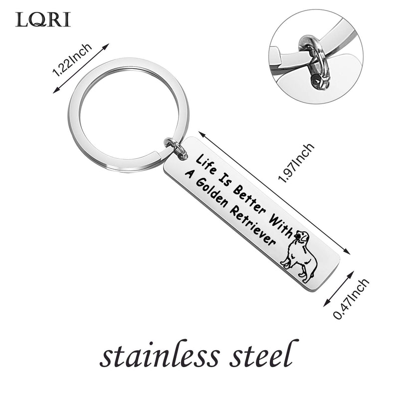 [Australia] - LQRI Golden Retriever Lover Gifts Dog Lover Gifts Life is Better with A Golden Retriever Keychain Pet Jewelry Golden Retriever Dog Mom Dog Dad Gifts Dog Owner Gifts silver 