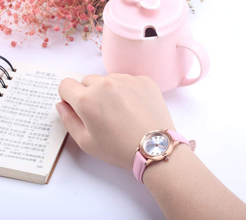 [Australia] - Girls Watches Ladies Watch for Gift Students Watches for Girls age11-15 Simple Japanese Movement Casual Leather Band Watches for Kid Ladies Fashion Women Watches Red 