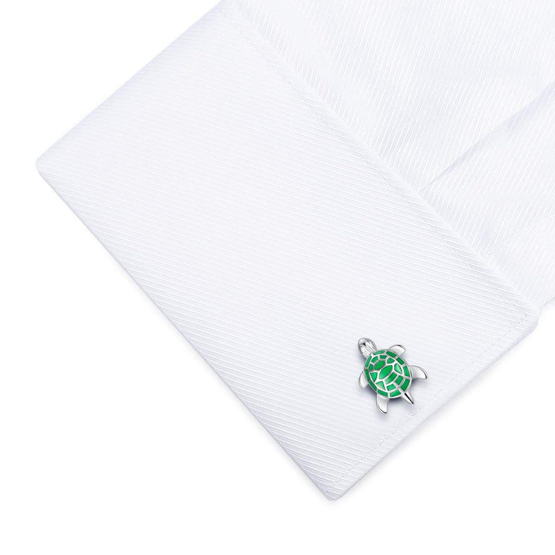 [Australia] - HONEY BEAR Sea Tortoise Turtle Cufflinks for Mens Stainless Steel Wedding Gift 