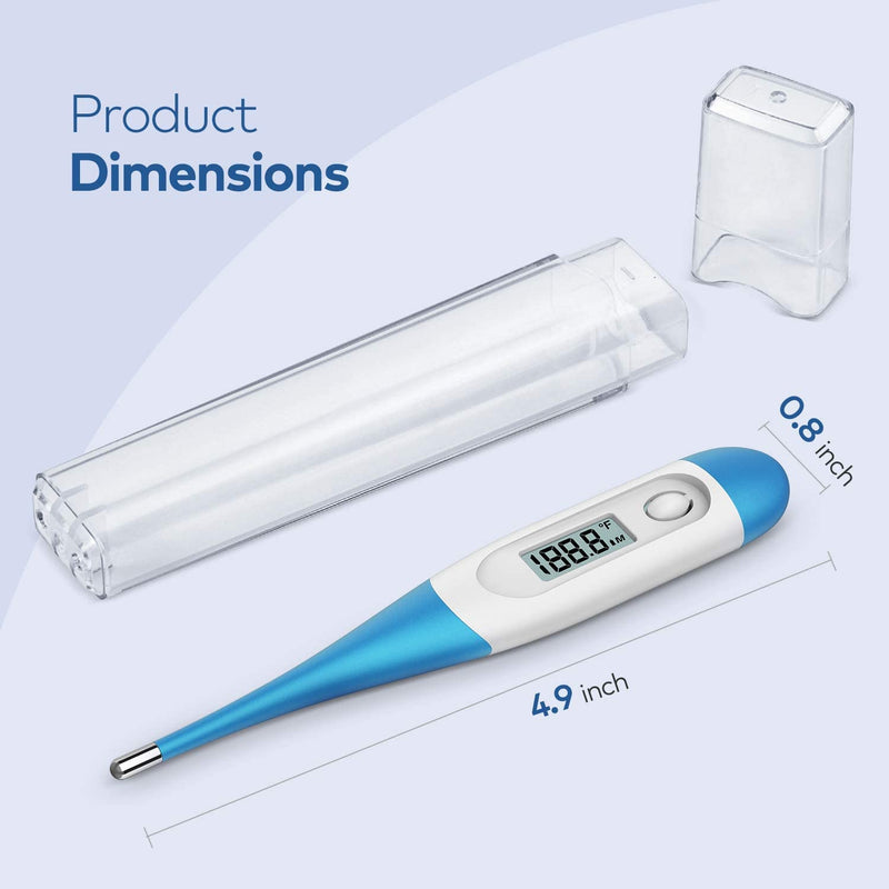 [Australia] - Thermometer for Adults, Digital Oral Thermometer for Fever with 10 Seconds Fast Reading (Light Blue) Light blue 