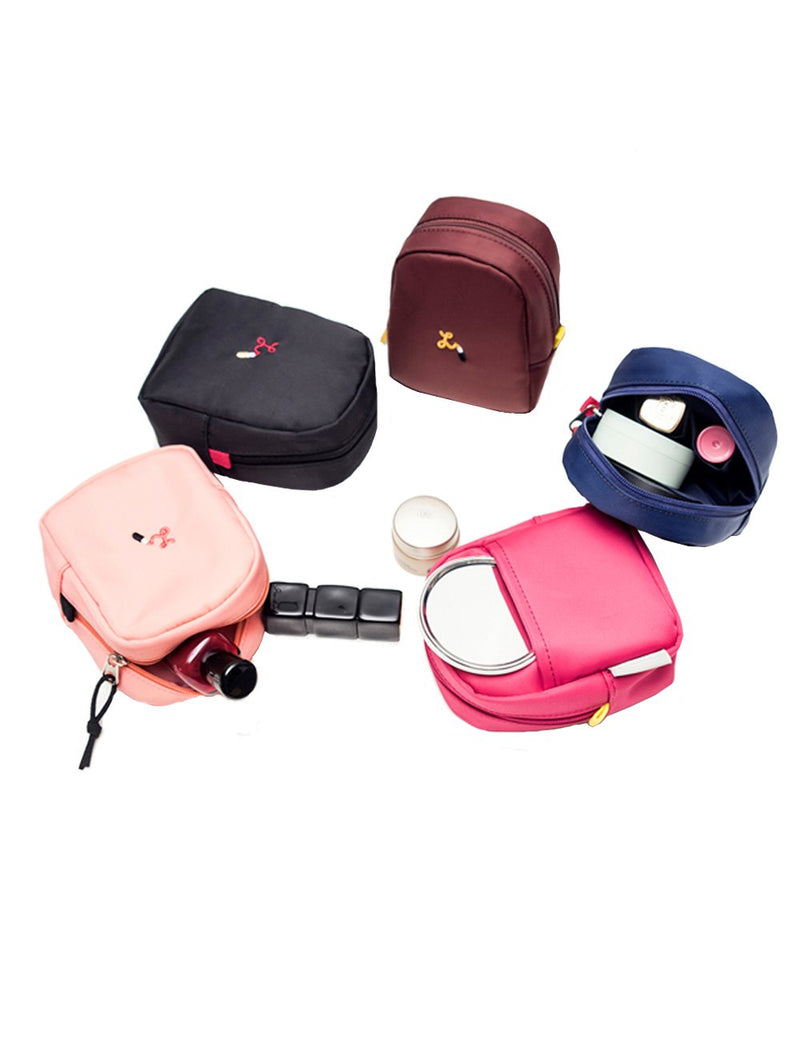 [Australia] - iSuperb Mini Portable Cosmetic Bag Waterproof Storage Bag Small Carrying Case Rose 