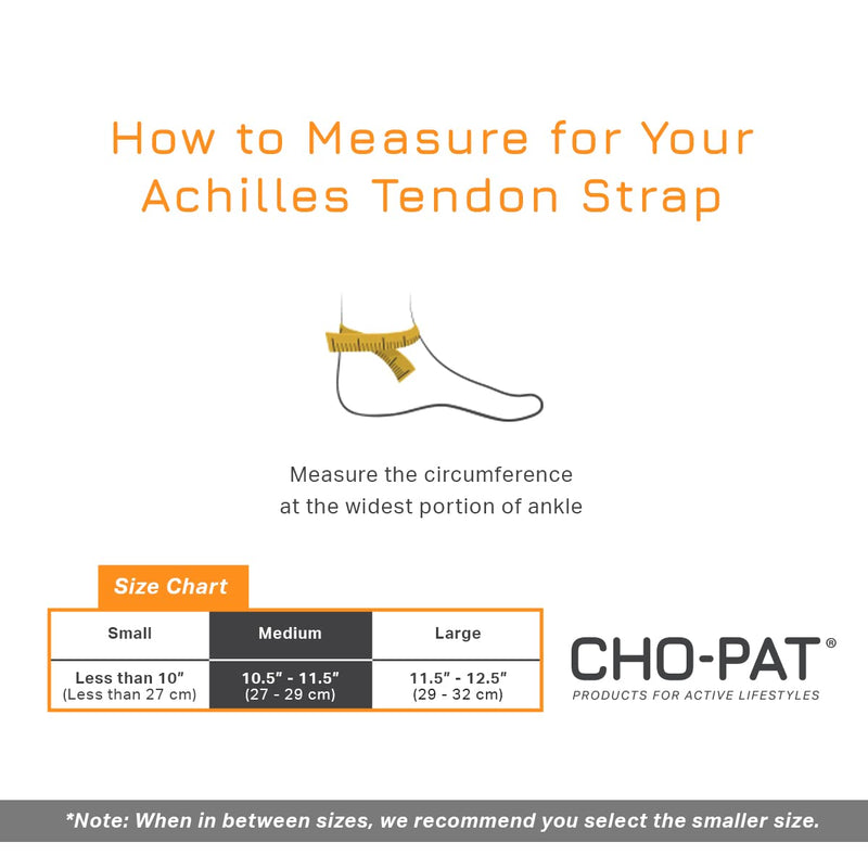 [Australia] - Cho-Pat Achilles Tendon Strap, Developed with Sports Medical Professionals at Mayo Clinic to Reduce Stress & Alleviate Achilles Tendonitis Pain, Black, Medium 