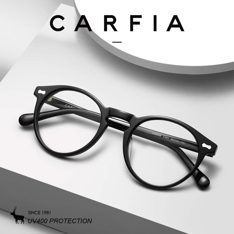 [Australia] - Carfia Retro Round Polarized Sunglasses for Men UV400 Protection Sport Outdoors Sunglasses CA5288L Blue Light Glasses-1 
