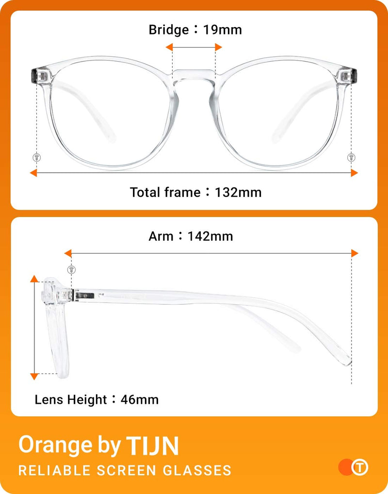 [Australia] - TIJN Blue Light Glasses for Women 2 Pack Anti Fog Round Clear Computer Glasses 01-transparent+leopard 