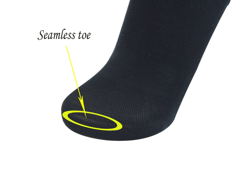 [Australia] - Yomandamor 6 Pairs Seamless Diabetic Socks for Men Bamboo Non Slip Grip Ankle Socks 10-13 Black 