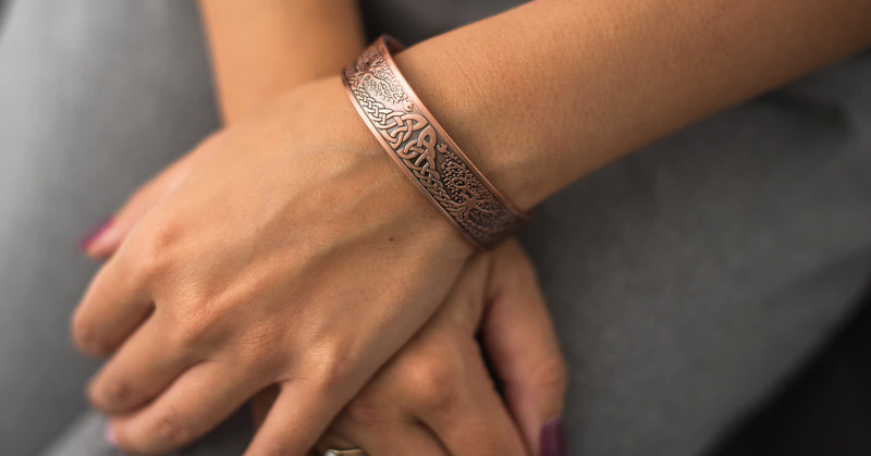 [Australia] - Vicmag Copper Magnetic Bracelet for Men 3500 Gauss Magnets 100% Solid Pure Copper Jewelry Cuff Bangles Gift (1pc 9 Magnets Tree) 1pc 9 Magnets Tree 