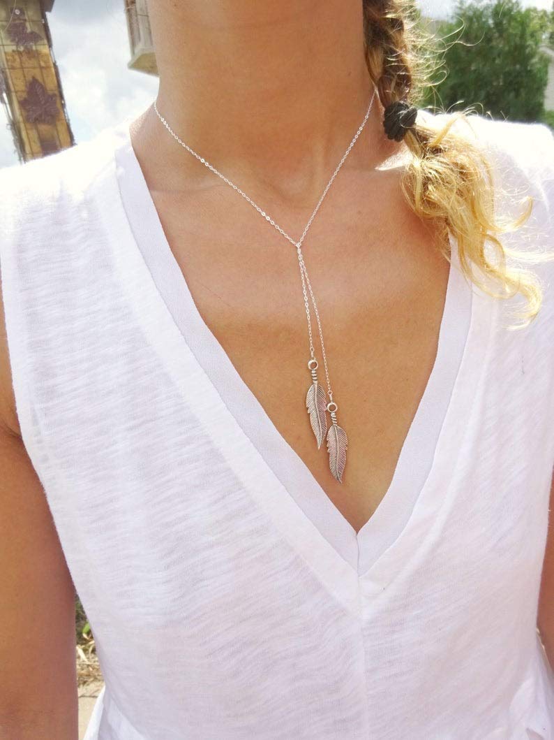 [Australia] - Long Necklace Set for Women Layered Bar Necklace Triangle Y Tassel Pendant Necklace set 4 