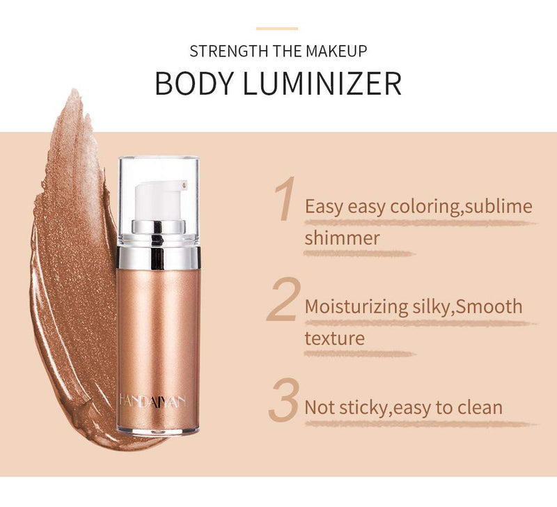 [Australia] - Body Face Luminizer Highlighter Cream Spray Liquid Bronzer Illuminator Glow Glistening Makeup Foundation (#01 Pearl White) #01 Pearl White 