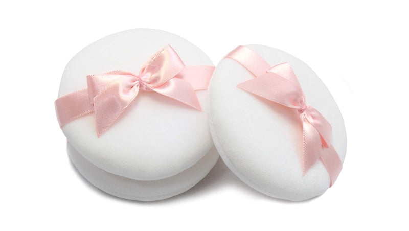 [Australia] - WITCOE 3pcs 3.8 Inch Large Powder Puff, Microfiber Washable Puff with Bow Tie for Body Powder, Loose Powder, Cosmetic Makeup 