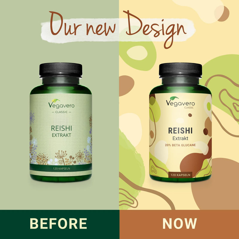 [Australia] - Reishi Mushroom Extract Vegavero� | 13.000mg (10:1) Ganoderma Lucidum | 120 Reishi Mushroom Capsules | 40% Polysaccharides & 20% Beta Glucans | NO Additives | Vegan 
