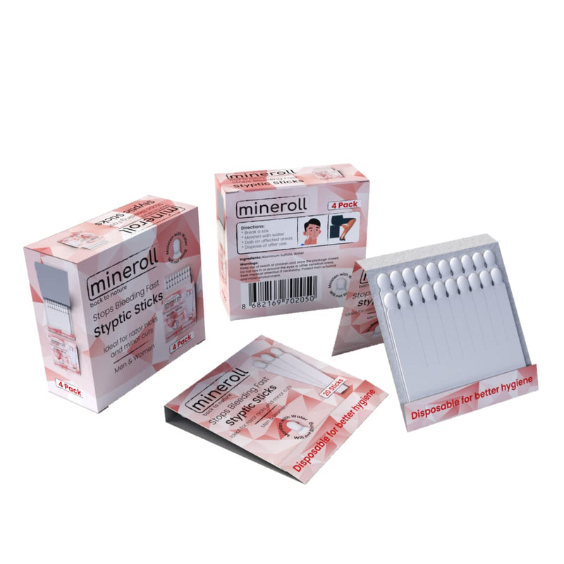 [Australia] - Styptic Stick Shave Accessories (4-Packs, 80-Sticks) Stops Bleeding For Razor Nicks For Men & Women - Sanitary and Great For Barbers or Personal 
