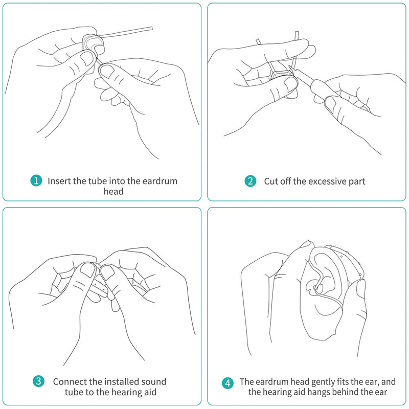 [Australia] - iplusmile 4PCS PVC Earmold Tubes Preformed BTE Hearing Aids Tube Hearing Aids Amplifier Replacement Tubes 