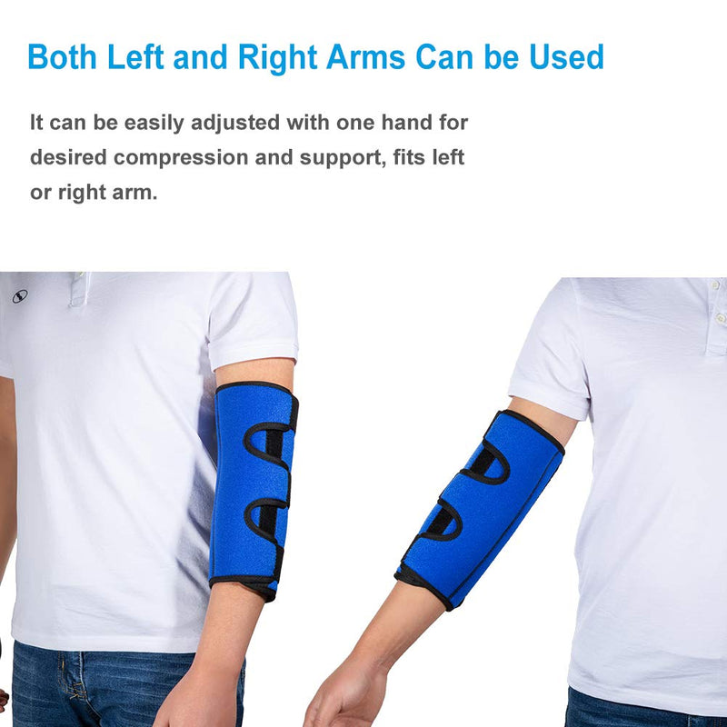 [Australia] - Elbow Brace for Cubital Tunnel Syndrome, Elbow Immobilizer Stabilizer Support Splint for Arthritis Pain Relief Tendonitis at Night Sleeping,Arm brace for Women and Men, Fits Right & Left (Blue, L) Blue 