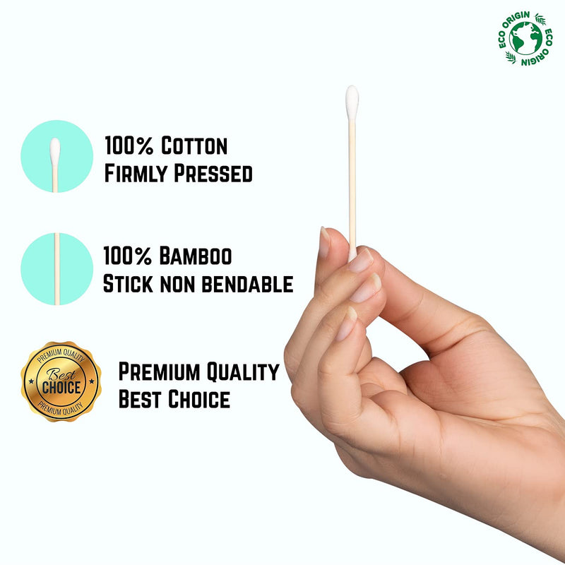[Australia] - 600 Bamboo Cotton Buds | 100% Eco-Friendly Biodegradable | 6x100 Ear Buds Cotton… (600 Count) 