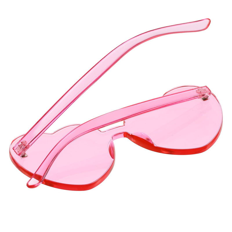 [Australia] - Maxdot Heart Shape Sunglasses Party Sunglasses Transparent Pink 