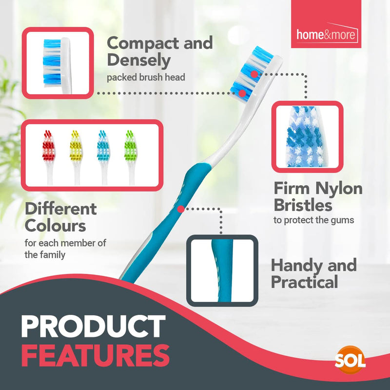 [Australia] - 8pk Manual Toothbrush Multipack | Firm Toothbrush for Adults Toothbrushes Multipack, Family Toothbrush Pack | Toothbrush Manual | Tooth Brush | Tooth Brushes | Bulk Toothbrushes | Teeth Brushes 